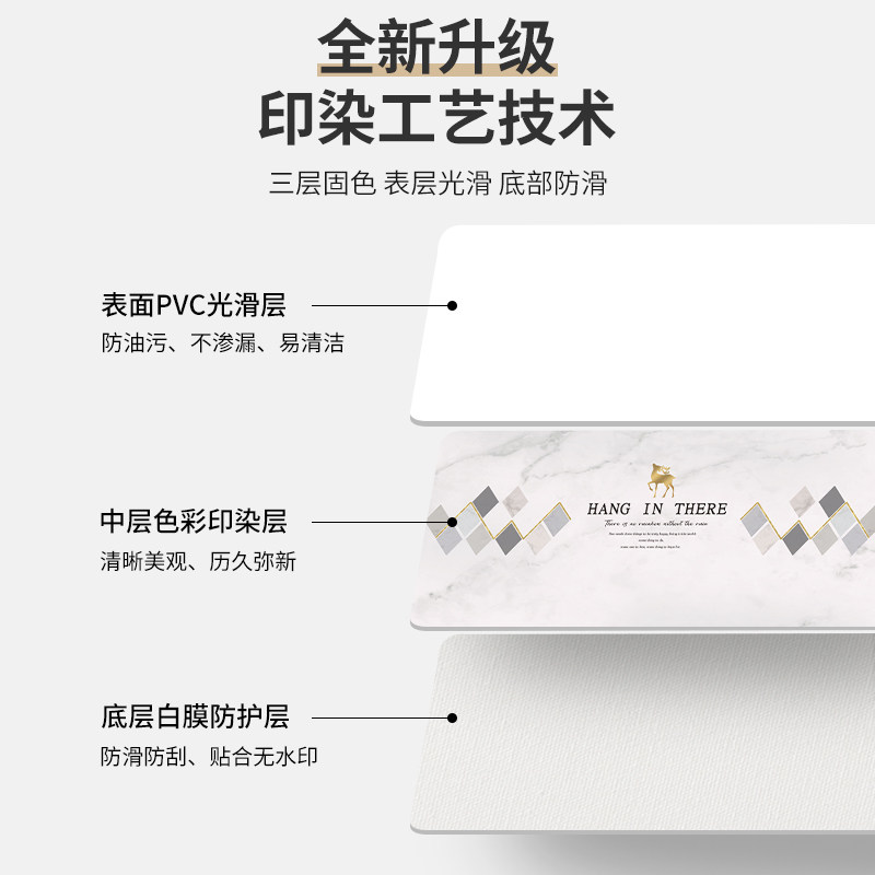 软玻璃餐桌垫仿大理石纹防水防油免洗家用长方形茶几台面桌布