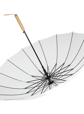 骨长伞日森系复古木伞大号小新雨伞女晴雨用直杆伞