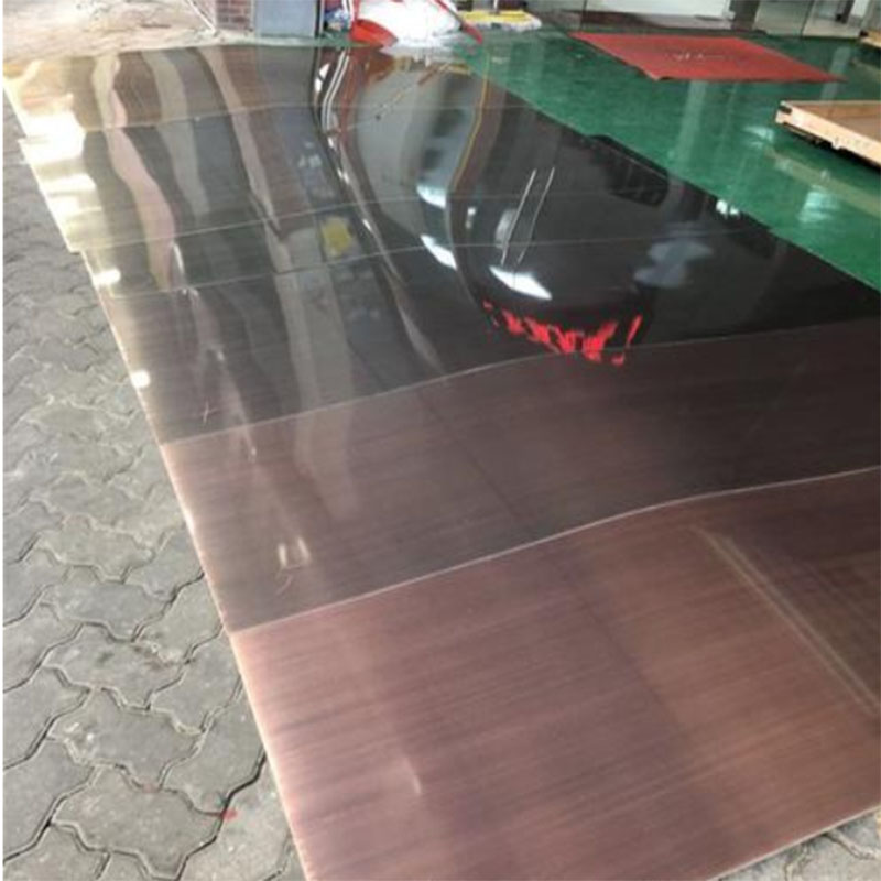 304不锈钢拉丝镀铜板 发黑做旧红古铜钢板 青古铜 紫铜 黄铜板