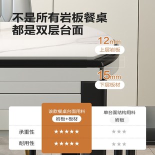 轻奢桌子椅组合可变圆桌客厅饭桌 实木岩板餐桌家用小户型2025新款