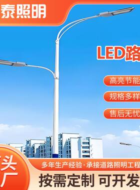 LED高品质户外市电路灯5/6/8/10/12米路灯杆市政道路防水路灯