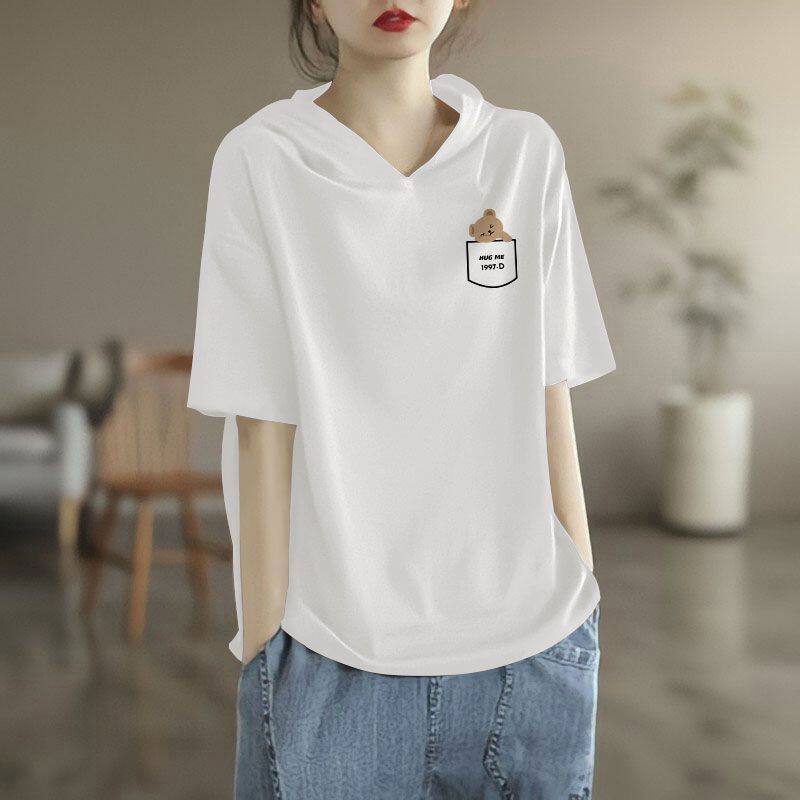 夏季时尚新款纯棉短袖t恤女
