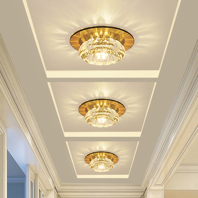 水晶射灯过道灯走廊灯玄关门厅LED天花阳台嵌入式孔灯 筒灯牛眼具