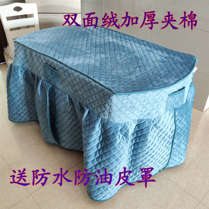 椭圆形餐桌罩长方形电炉罩椭圆形餐桌巾加厚圆形烤火桌布保暖