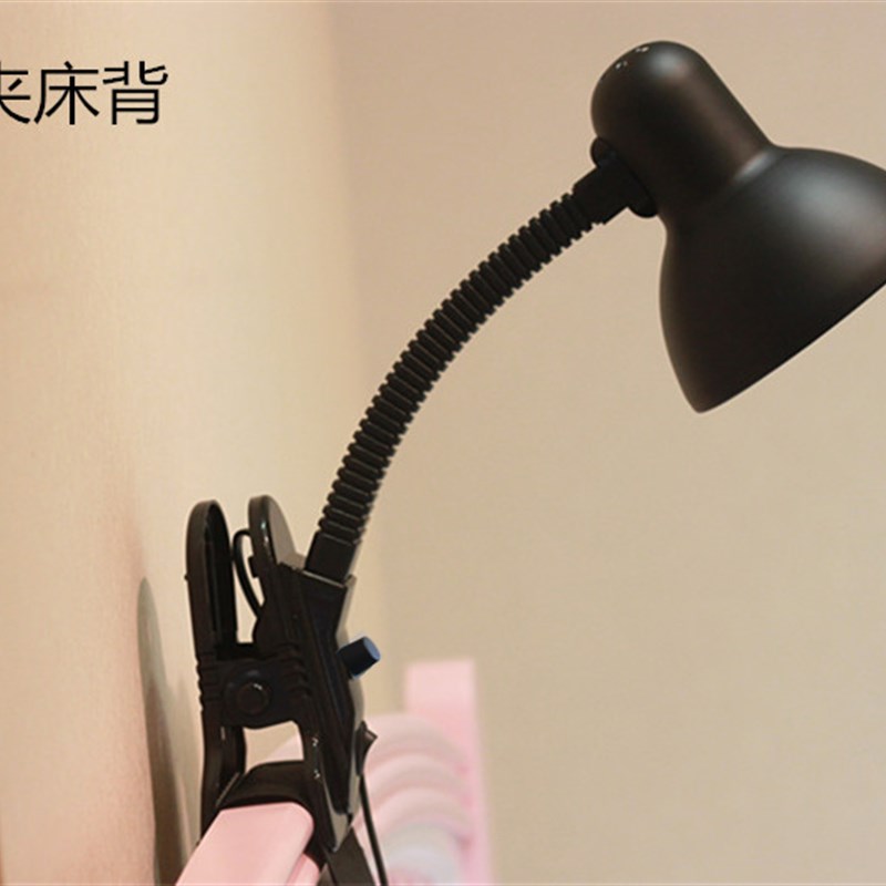 金属铁艺大灯罩老式传统白炽灯调光按钮夹子式座2用护眼台灯床头