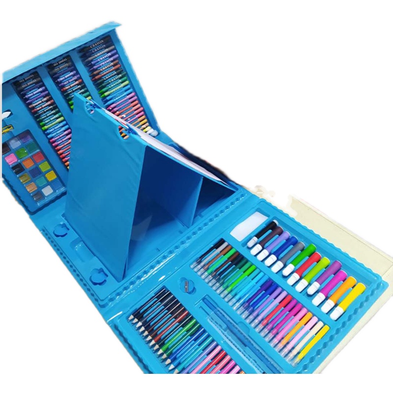 2件儿童绘画装画室礼盒装水彩笔蜡笔儿童美术幼儿园