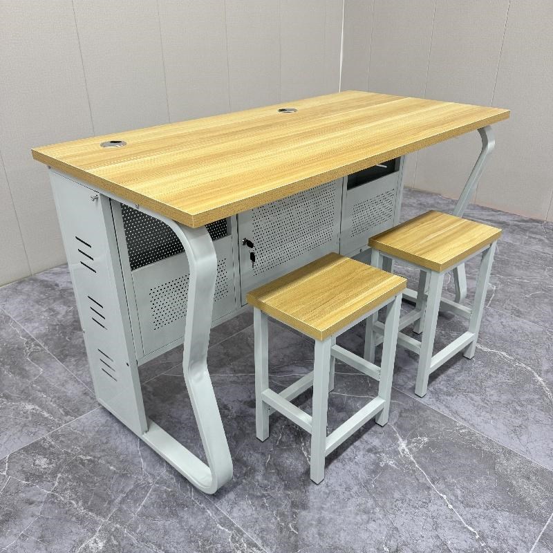 学校机房微机室教室双人电脑桌培训班室凳子中小学生电脑桌椅