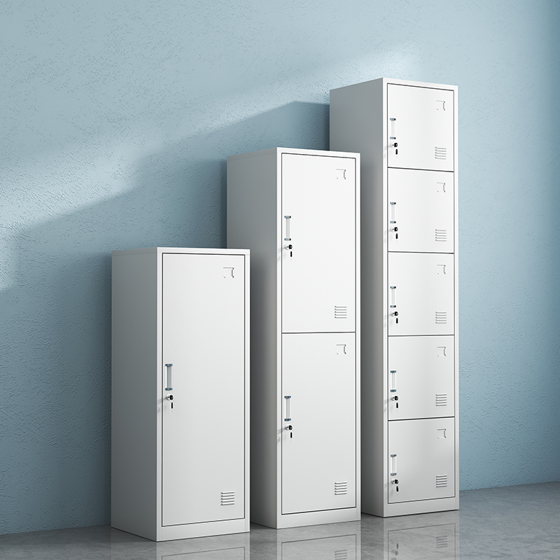 单门更衣柜带锁铁皮柜员工柜收纳柜单人柜钢制更衣箱简易办公衣柜