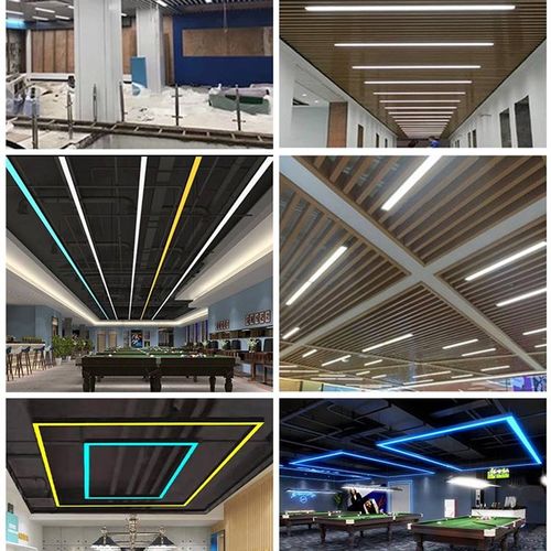 黑壳暖光铝方通吊顶长条灯办公室吊灯店铺商用格栅灯led专用灯