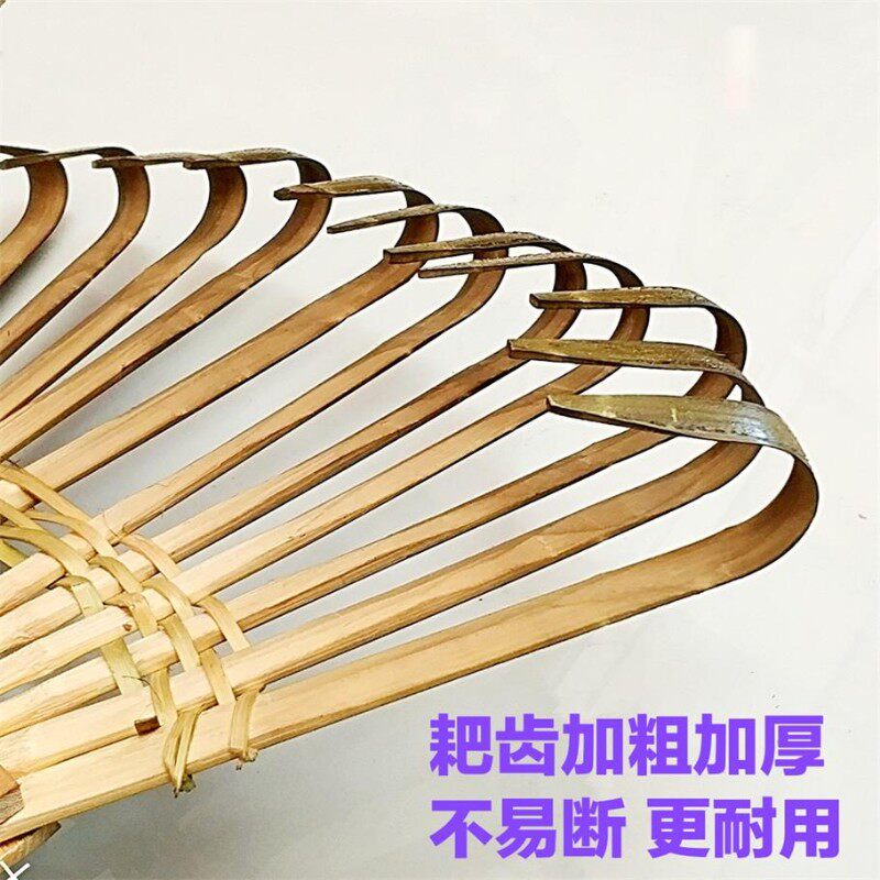 手工搂草筢子竹耙齿草耙 农用竹扒草扒扒树叶耙子园林绿化工具