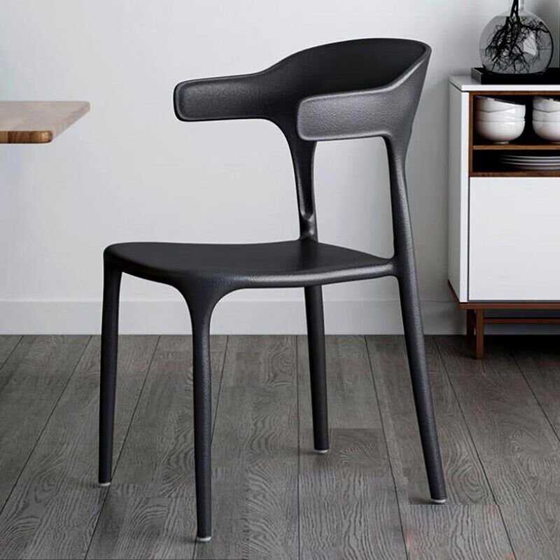 小户型家用餐椅靠背椅加厚结实耐用牛角椅餐饮商用餐桌塑料椅子