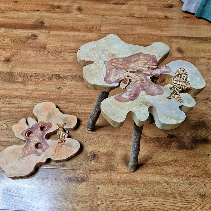 实木茶几天然柏木创意小茶桌异形沙发边几小茶台阳台桌子