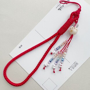 新款年华炫彩手挂绳手工编织串珠绳短款手腕绳饰品挂件防丢