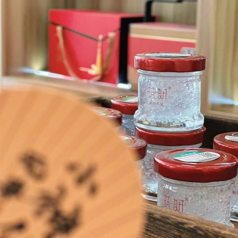 新款雪山玻璃鲜炖燕窝瓶2胶鱼胶奶冻瓶商用打包空瓶