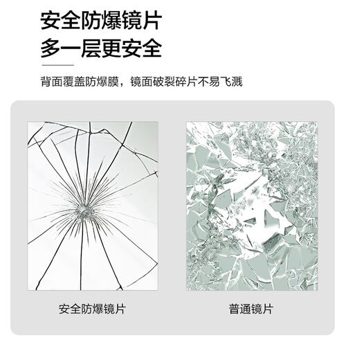OLEN 地中海风浴室镜做旧卫生间镜子洗手台壁挂墙厕所高防爆