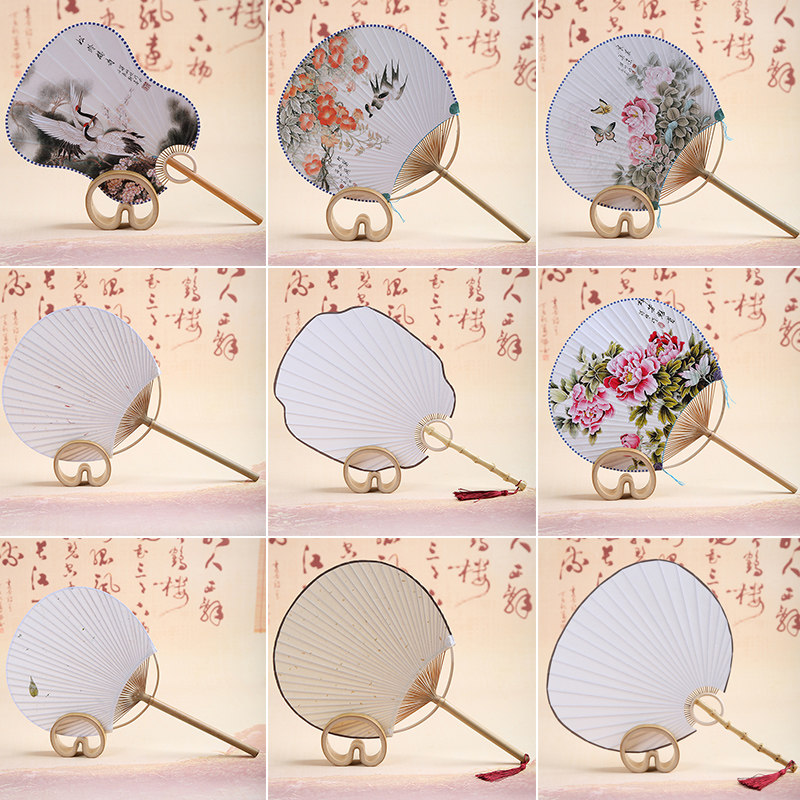 竹团扇中夏天纸扇宫扇日圆形面蒲扇古典工艺品竹扇舞蹈扇