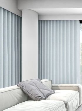 TEY思达蓓丽22年新款客厅阻燃遮光隔热纯色飘窗窗帘布卧室