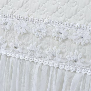 公主风床头罩套木床皮床保护套家用蕾丝绣花保暖柔软床防尘罩白色