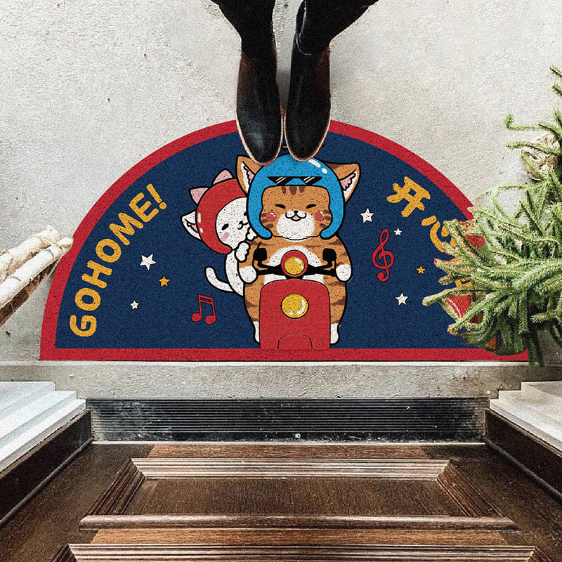 卡通入户门地垫欢迎回家进门脚垫入门家用门口半圆丝圈门垫地毯,居家布艺,家用脚垫,淘宝优惠券,粉丝福利购,淘宝优惠卷