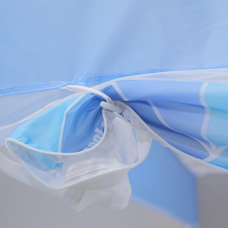 蚊帐坐床三开门1.5米双人家用1.8m床拉链纹帐公主风1.2支架蒙古包