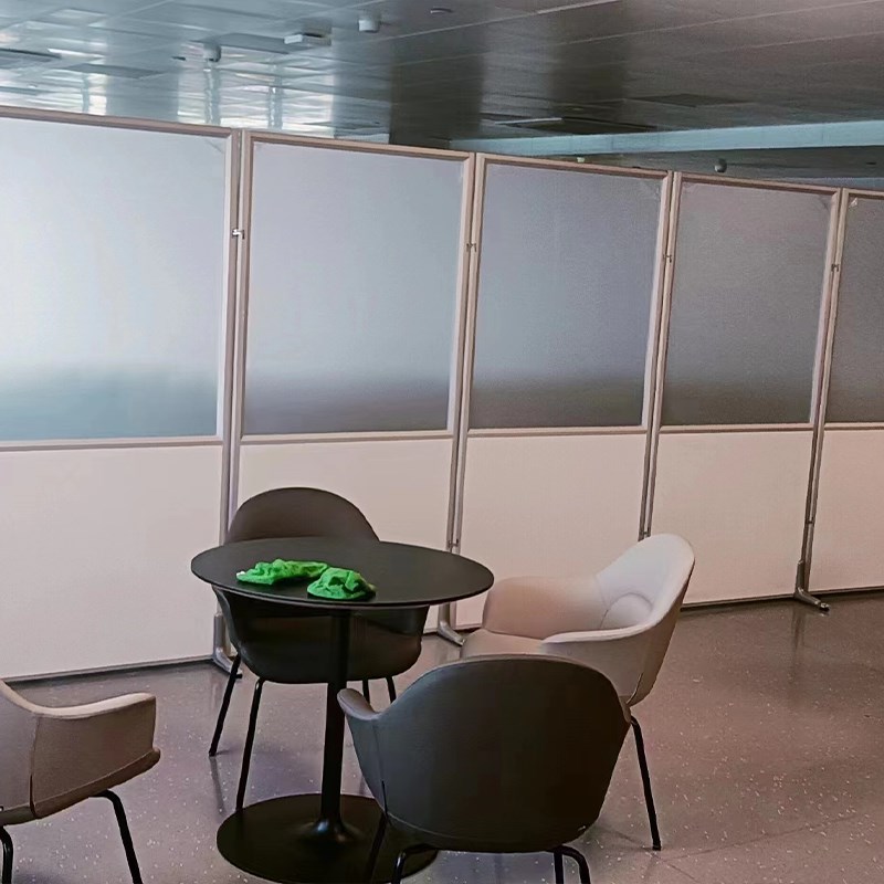 亚克力屏风隔断墙可折叠移动推拉透明办公室工厂车间活动挡板隔断