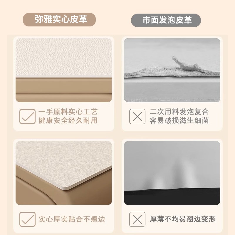 奶油风餐边柜斗柜黑白皮革桌垫鞋柜防脏台面玄关保护垫子电视机柜