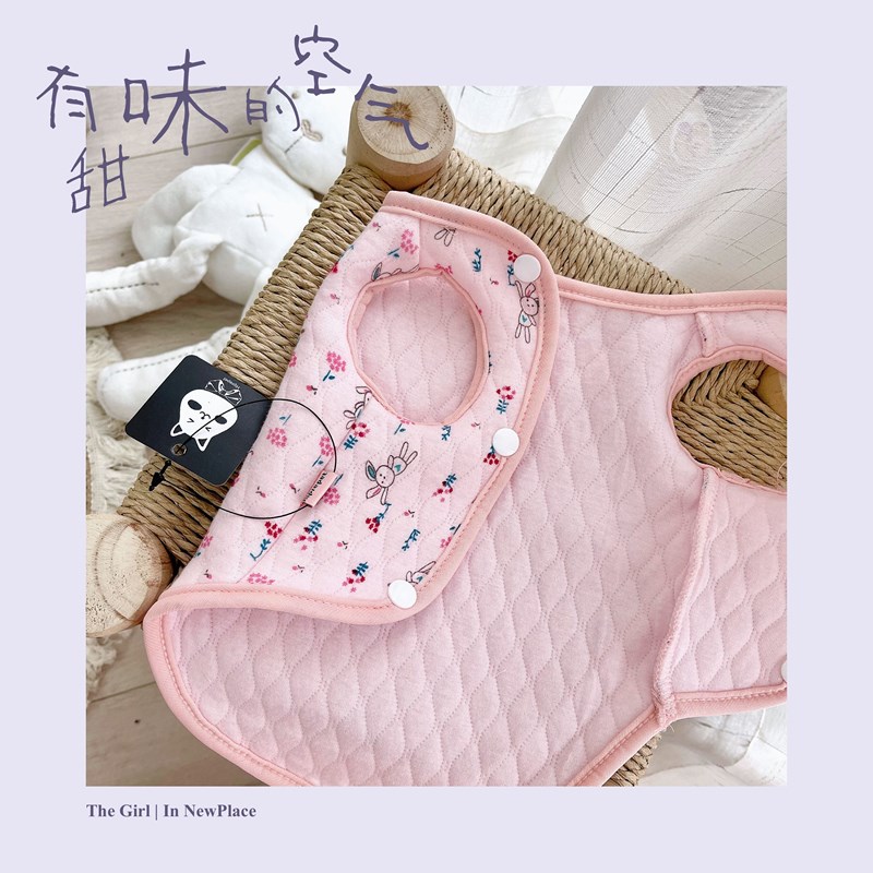 粉色清新兔保暖马甲小狗夹棉背心春秋防着凉居家服雪纳瑞比熊衣服