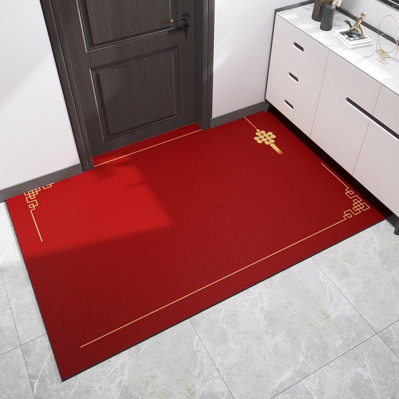 入户门地垫pvc可擦免洗懒人进门门垫新中式玄关防滑脚垫厨房地毯