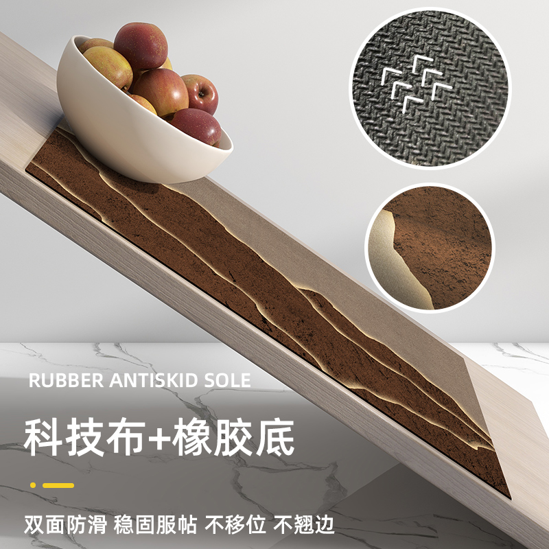矽藻泥厨房地垫防滑吸水凉垫门口耐脏脚垫家用吸水吸油免洗可擦地