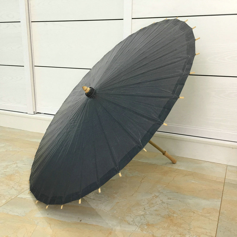 非遗工艺油纸伞复古中国风黑色COS摄影道具防雨防晒装饰吊顶包邮