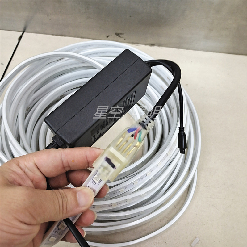 220V高压灯带5050 变色灯带rgb室内广告酒店七彩变色灯条家装多彩