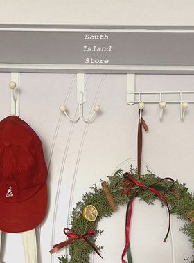 南岛宝社[门后挂钩]in免打孔无痕白色金属租房衣帽包挂钩