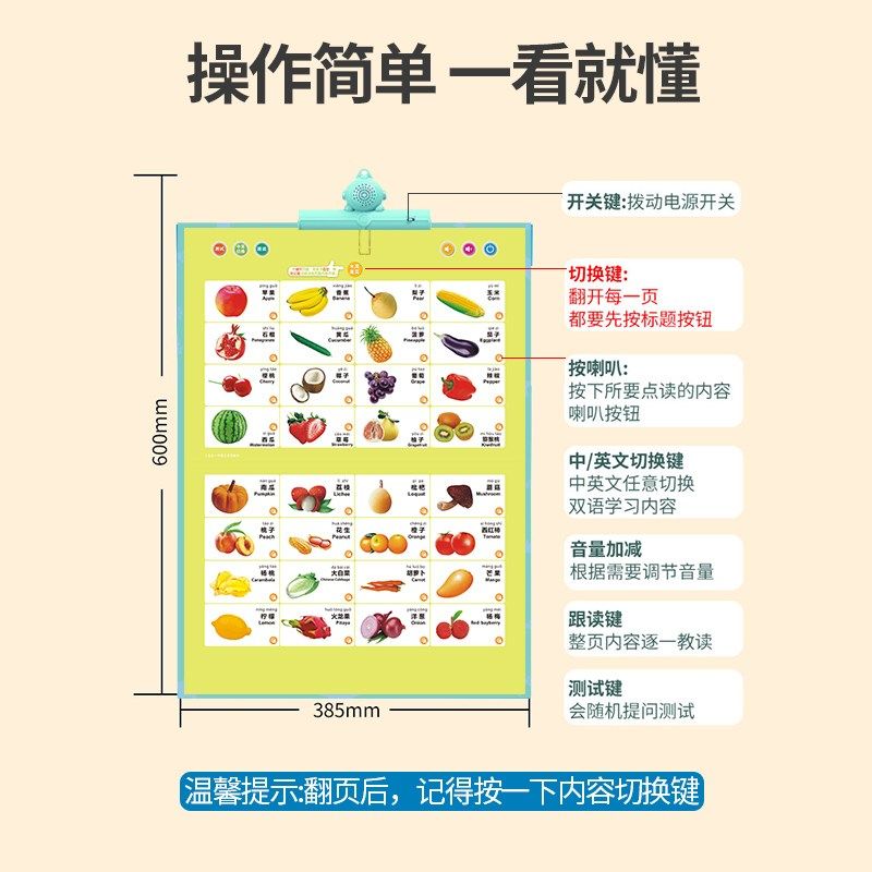 会说话的有声早教挂图拼音学习识字点读发声书宝宝读物益智