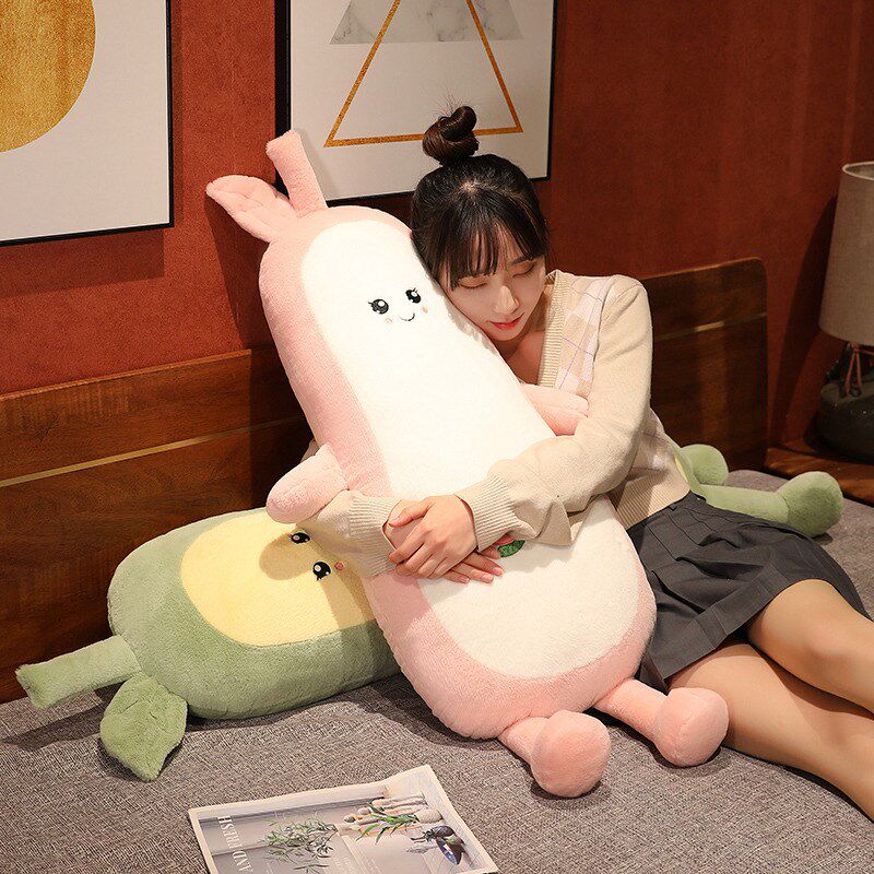 牛油果长条抱枕女生夹腿睡觉专用侧睡大人儿童毛绒玩偶搂抱睡公仔