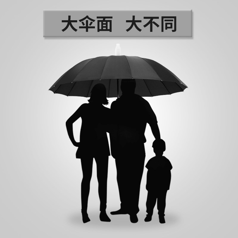 男士人车载自动加固长柄伞抗风超大号黑色三人抗风创意学生雨伞