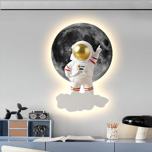 卡通宇航员儿童房装饰画led灯画客厅卧室挂画床头布置发光画