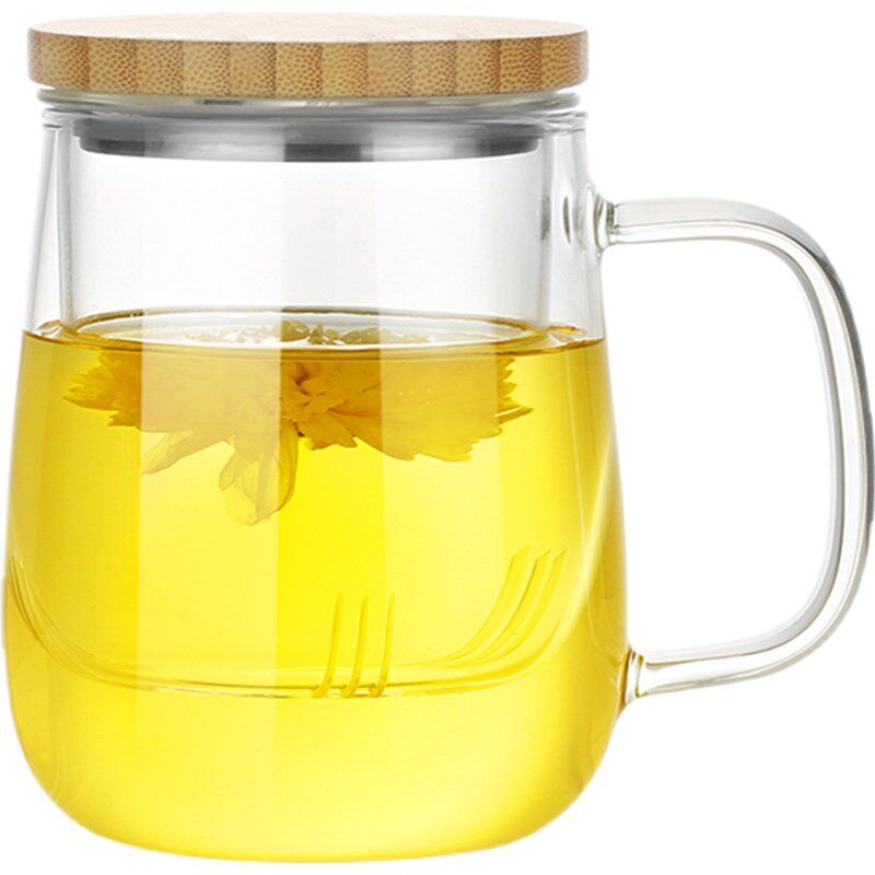 尚明茶杯过耐热水杯泡茶杯子带盖绿茶杯办公室喝水杯