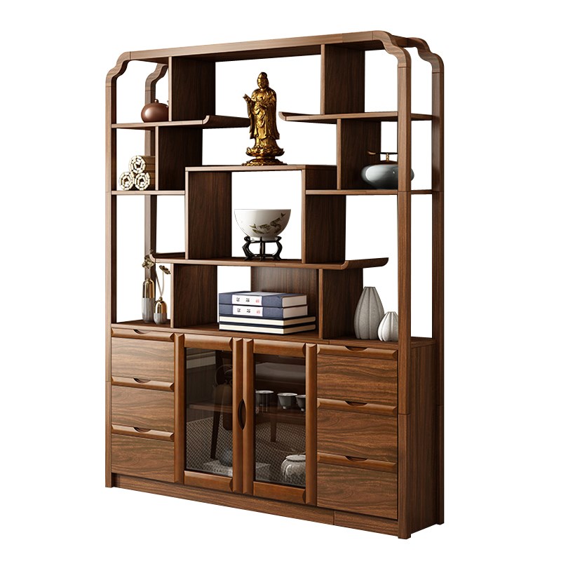 博古架隔断仿古中式实木多宝阁小摆件装饰古玩古董架子展示玄关柜