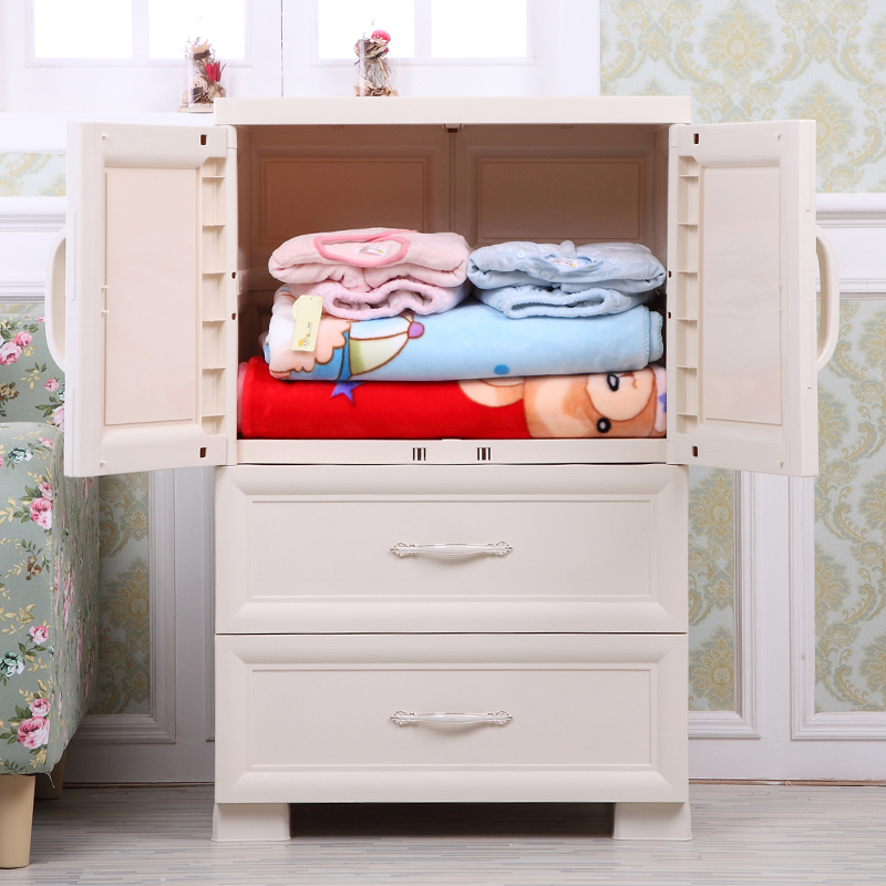 大号双开门收纳柜加厚塑料宝宝抽屉式衣柜儿童储物柜玩具整理柜箱