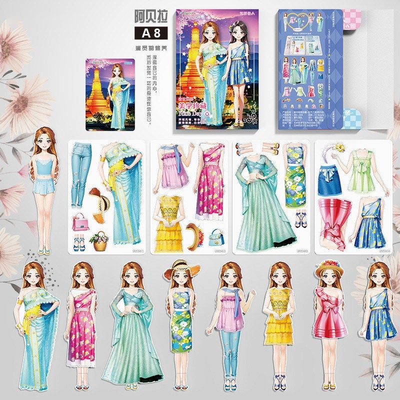 磁力美丽公换装纸书女孩变装古风娃娃人物女童磁吸儿童安静书,玩具/童车/益智/积木/模型,贴纸,淘宝优惠券,粉丝福利购,淘宝优惠卷