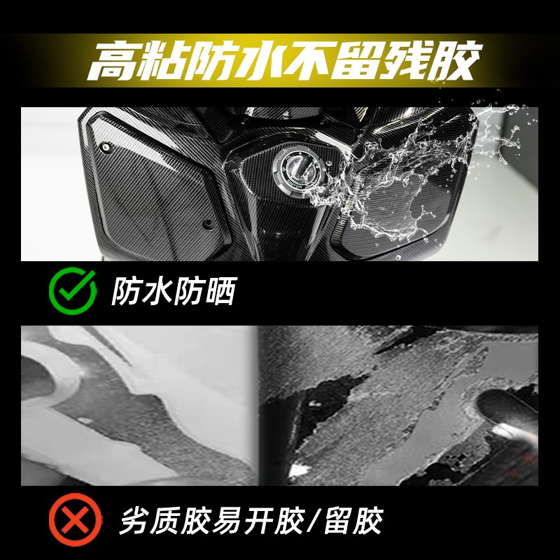 适用三阳九妹Zlu锻造碳纤维贴纸防刮蹭保护贴花改装饰