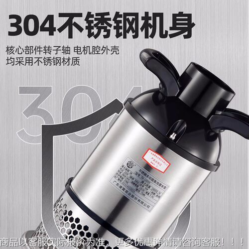 广东凌FSK霄不锈钢家用小型潜泵鱼池吸底鱼池循水环景观山假循环