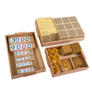 幼儿园蒙氏早教益智玩具蒙台梭利数学教具十进制系统银行游戏