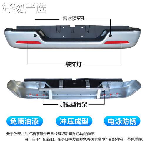 【严选好物】适用长城炮保险杠19-1款炮2商加用版全铁后厚后保险