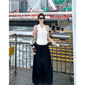 甜辣风气质高级感荡领无袖 T恤 收腰修身 背心上衣女2026年春季 新款