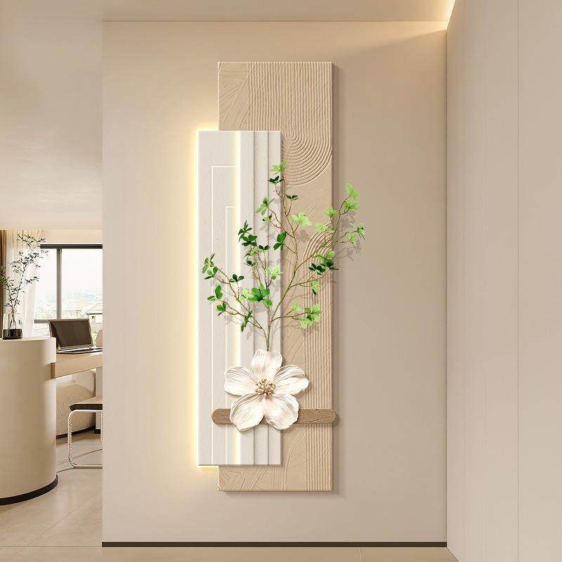 奶油风高级感玄关装饰画肌理感走廊过道挂画立体入户正对门灯画,居家日用,美容小工具,淘宝优惠券,粉丝福利购,淘宝优惠卷