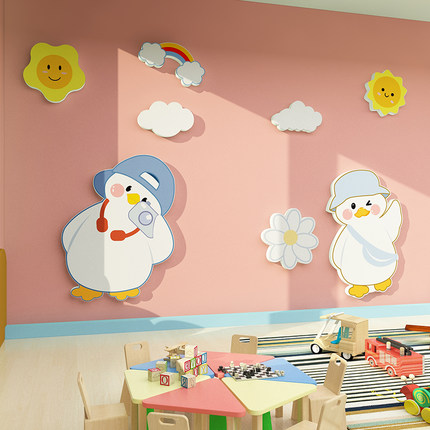 幼儿园墙面装饰环境创材料布置成品题建构区培训教室文化托管班