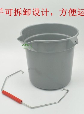 L小号加水桶带刻度提水桶装水桶桶加厚方口保洁塑料桶灰色水桶