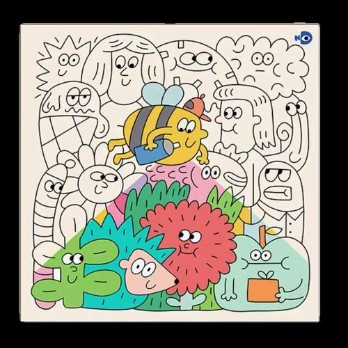 in风小怪兽装饰画爱卡通儿童房卧室墙壁艺术挂画书桌斗柜摆画