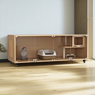 猫柜子单层猫笼猫咪透气猫屋猫窝家用室内实木狗笼子狗窝宠物柜